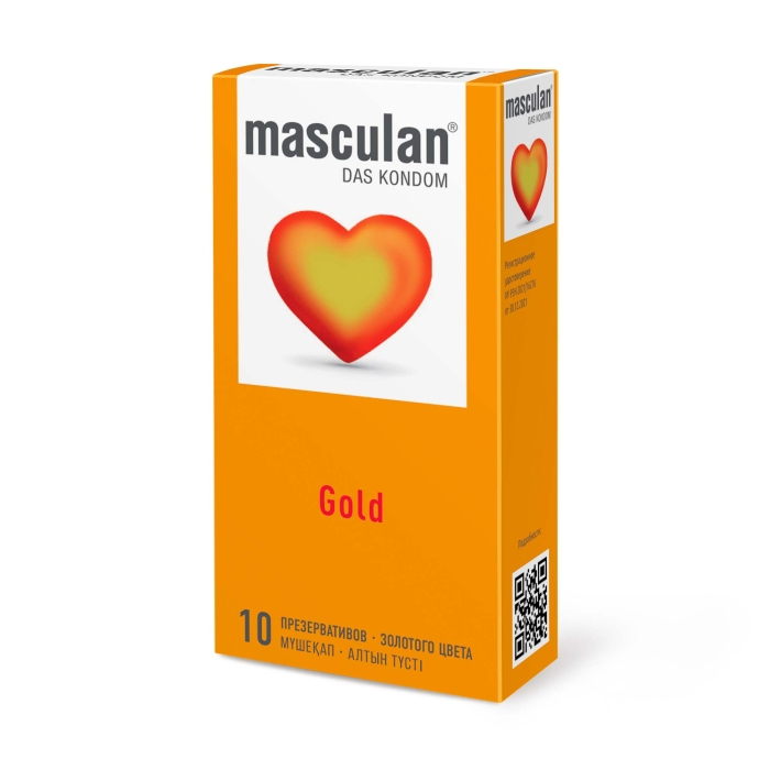 Презервативы "Masculan Gold" золотые, с ароматом ванили, 10шт 
